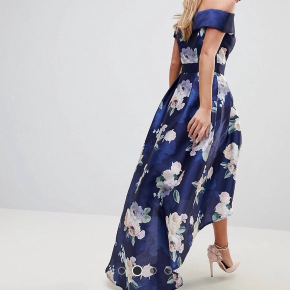 Chi Chi London satin midi dress high low - Picture 5 of 8